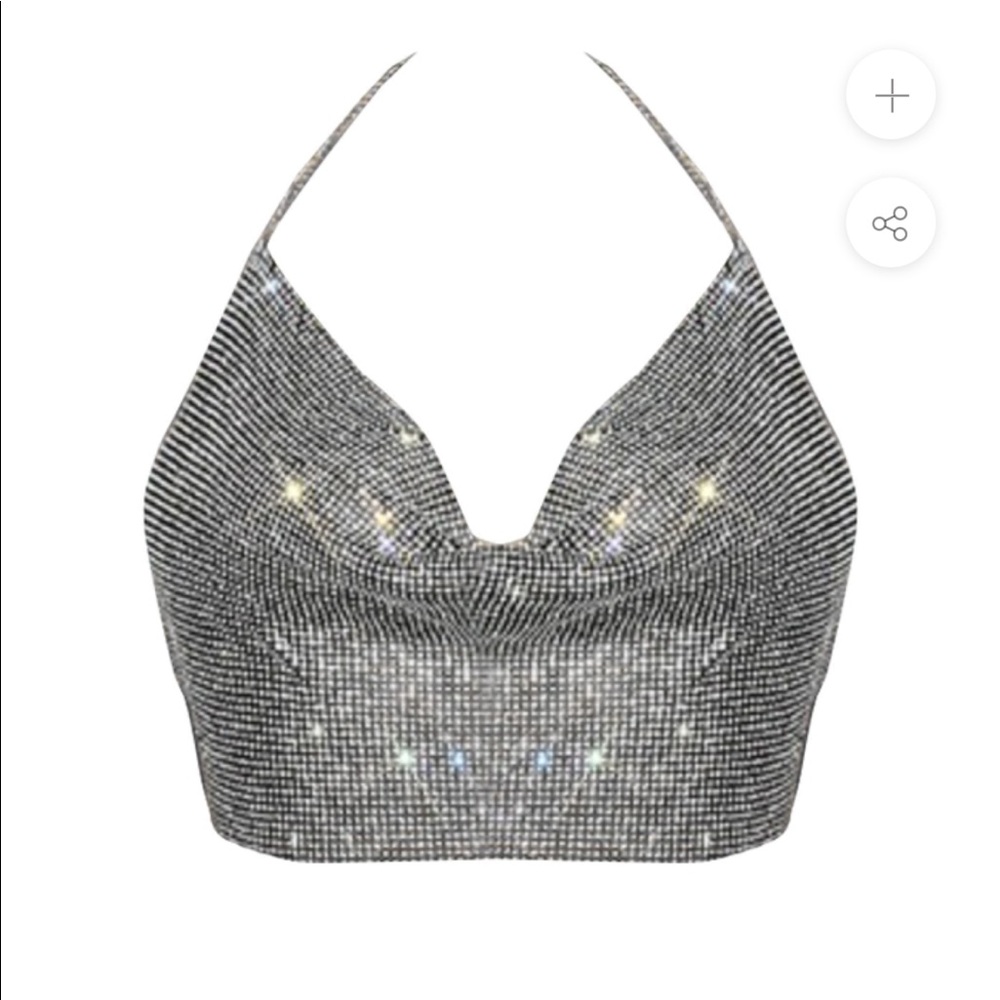Nightlife diamond crystal halter top - NWT!